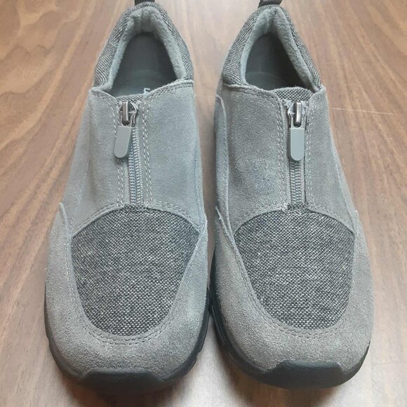Lands’ End Women's All Weather Insulated Suede Leather Zip Moc Shoes Sz 9.5B - Picture 2 of 10